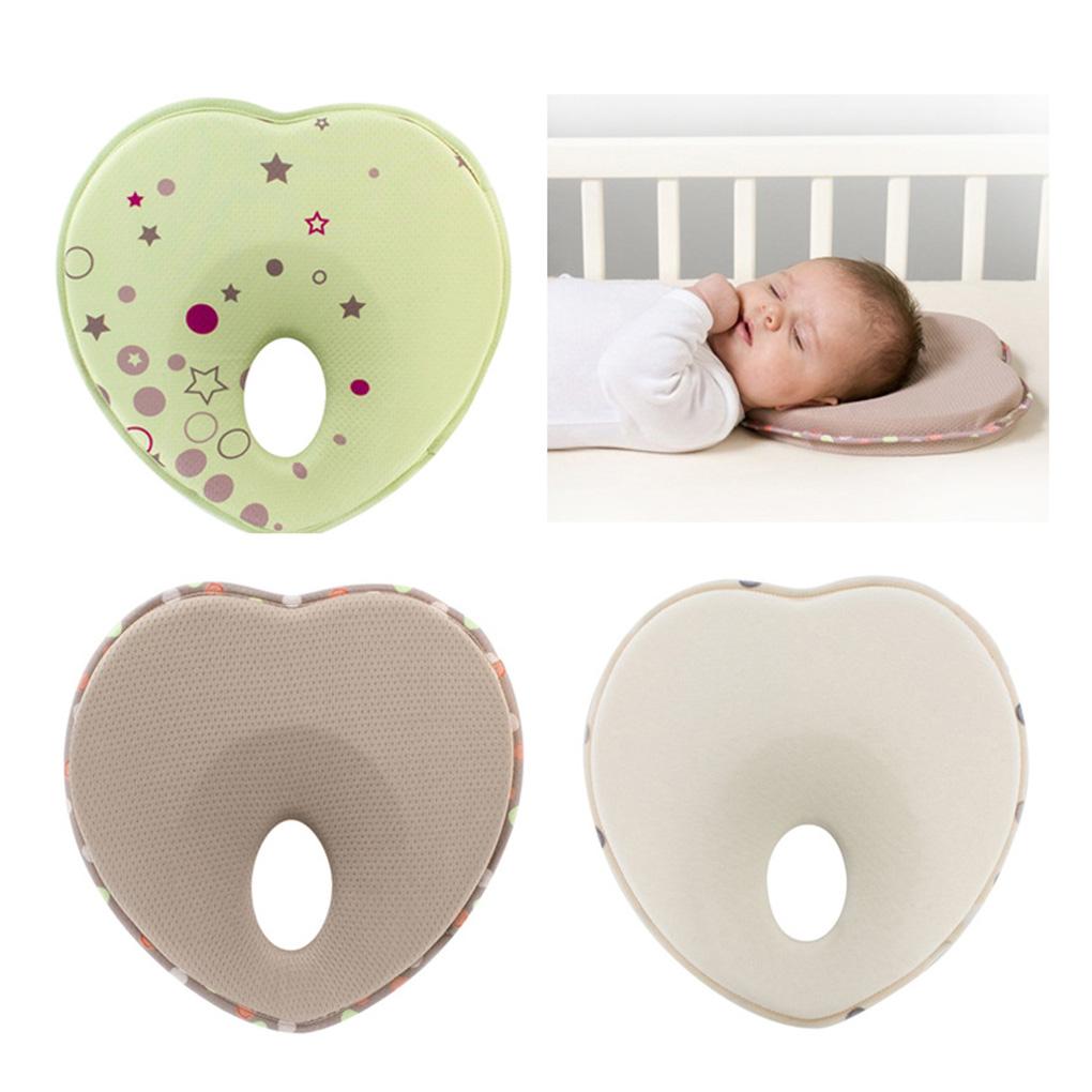 

Baby Infant Memory Foam Pillow For Newborn Heart Shape Prevent Flat Head Support