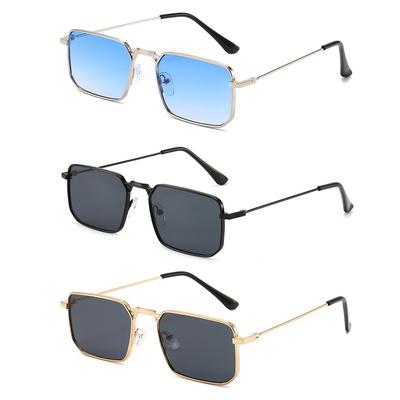 3 Stück/Set Hochwertige Rechteckige Sonnenbrille Damen Metallrahmen Brille Vintage Quadratische Sonnenbrille für Herren Shades Damenbrille