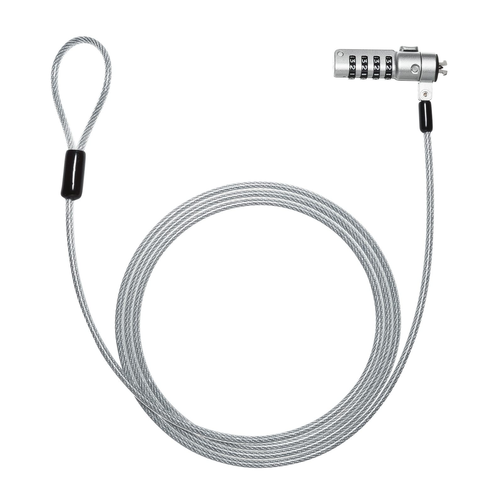 

Sanwa Supply Security Wire, Slot Standard & Nano Compatible, 4-Digit Combination Lock (Wire Length: Approx. 1.8m, Wire Diameter: Approx. 4.5mm) SL-92