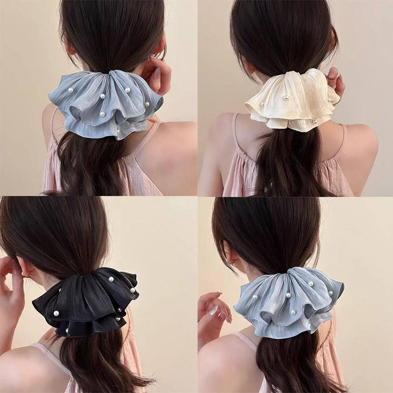 Korean Premium Lace Scrunchie: Women's High-End, Durable, Elastic Hair Accessory