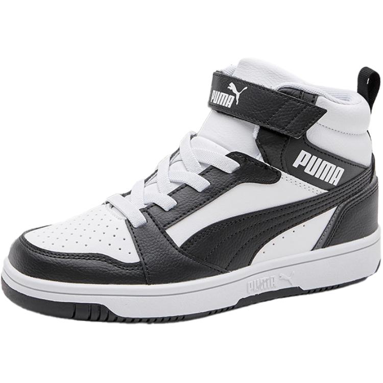 Puma Rebound V6 Leather Mid AC+ Jr Versatile Comfortable Shock Absorbing Durable Mid-Top Kids Basketball Shoes Kids Basketball Shoes 404317-01