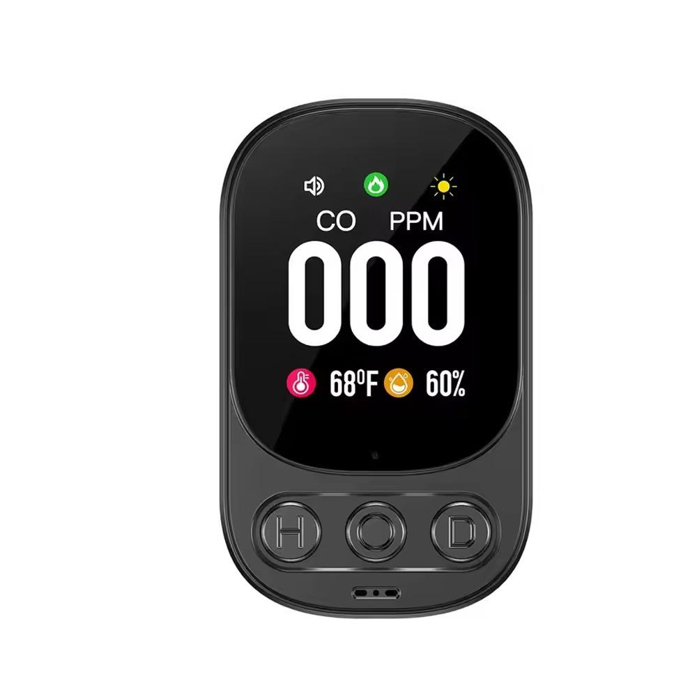 Large Screen CO Monoxide Alarm Real Time Monitoring Temperature Humidity Detector  For Home Outdoor