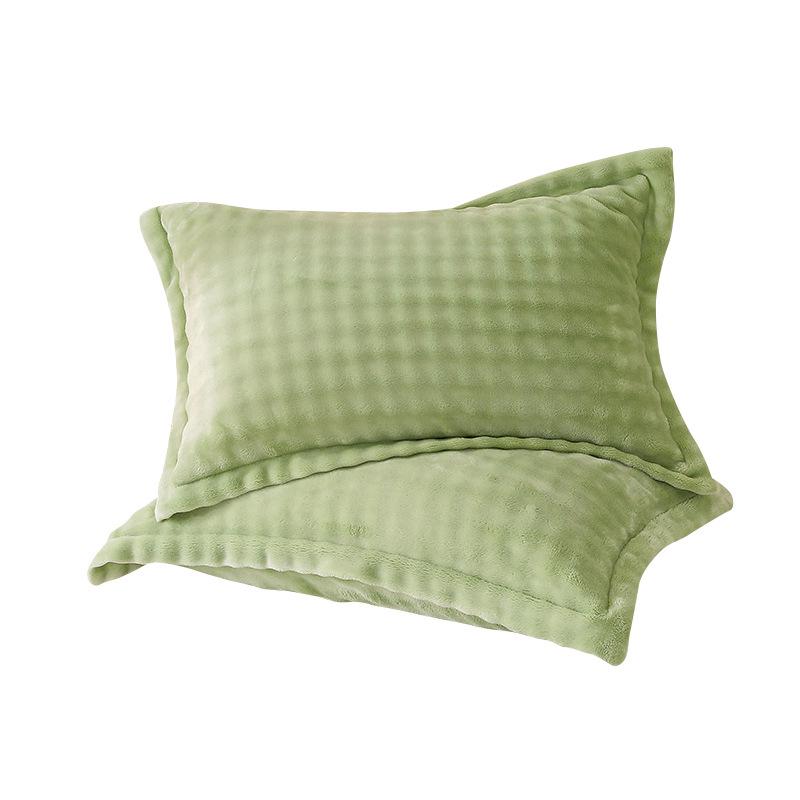 Set of 2 Thick Velvet Flannel Pillowcases - Winter Coral Fleece, Single or Double Size