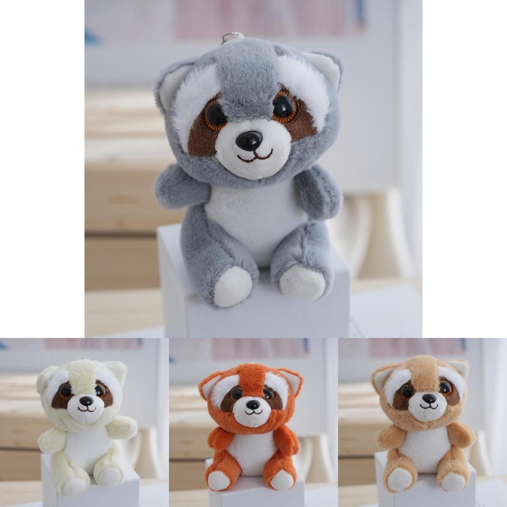 Cute Little Raccoon Plush Toy Keychain Fluffy Panda Doll Bag Pendant Gift