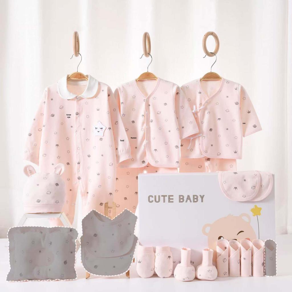Newborn Baby Gift Box: Pure Cotton Spring & Autumn Clothes Set for Boys & Girls