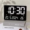 Digitale Wanduhr Wecker 12H/24H Datum Temperatur Woche Zwei Alarmsätze Schreibtischwecker Stecker Kleine Uhr für Schlafzimmer