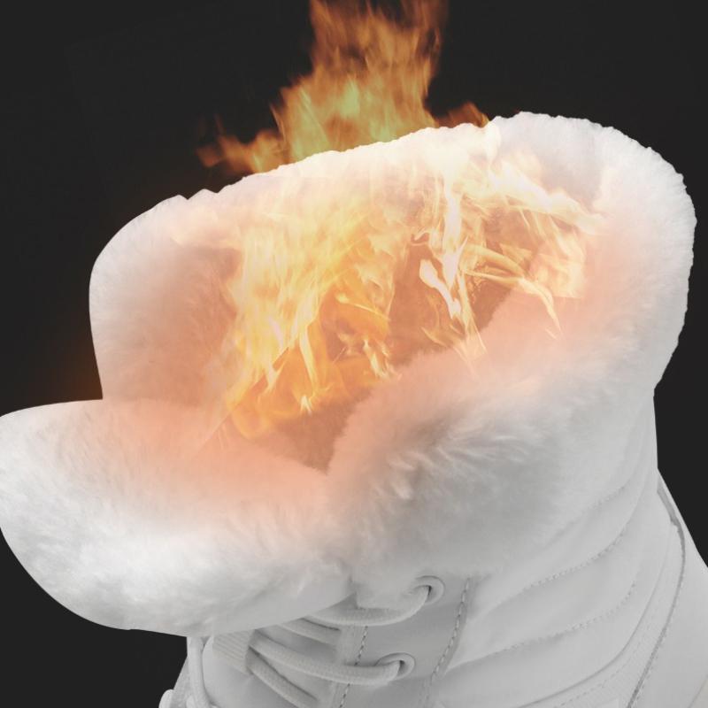 Waterproof Snow Boots Plush Warm Cotton Shoes Women Men Anti-slip Winter Hiking Shoes High-top Boots Outdoor Walking Shoes