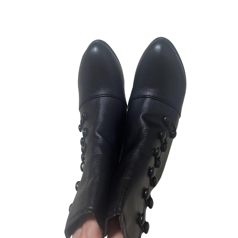 Nuovi Stivali Invernali da Donna, Caldi con Suola Spessa, Punta Affusolata Morbida, Colore Unito, Stivaletti Corti con Tacco Alto, Comodi Eleganti Stivaletti Corti con Tacco Chunky