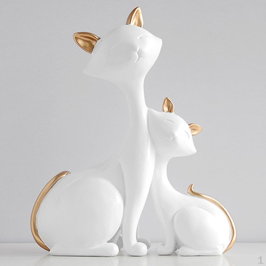 Decor Collection Polyresin Sitting Cat Decoration Animals Statue Sculpture Ornament
