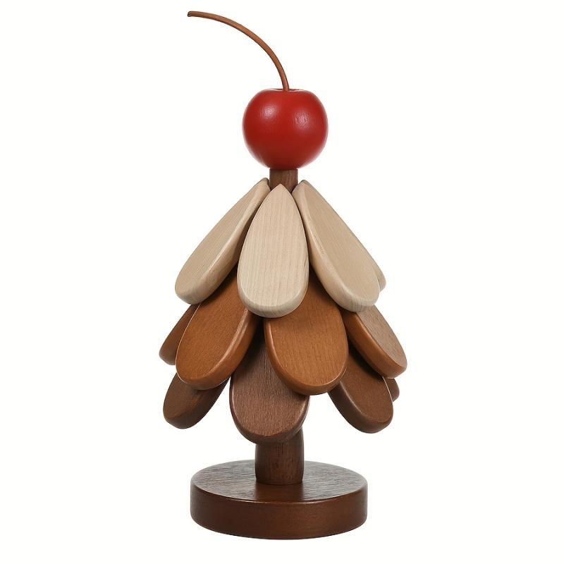 Wooden Christmas Tree CoasterCreative Tree Shape Heat Resistant MatWooden Table Runway for Kitchen and Dining Room