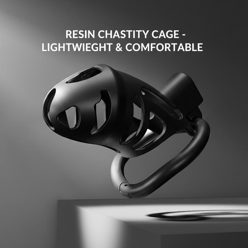 BDSM Male Penis Lock Chastity Cage with Lock 3 Rings Resin Virginity for Men Breathable Cock Ring Penis Restrain Adult Sex Toys
