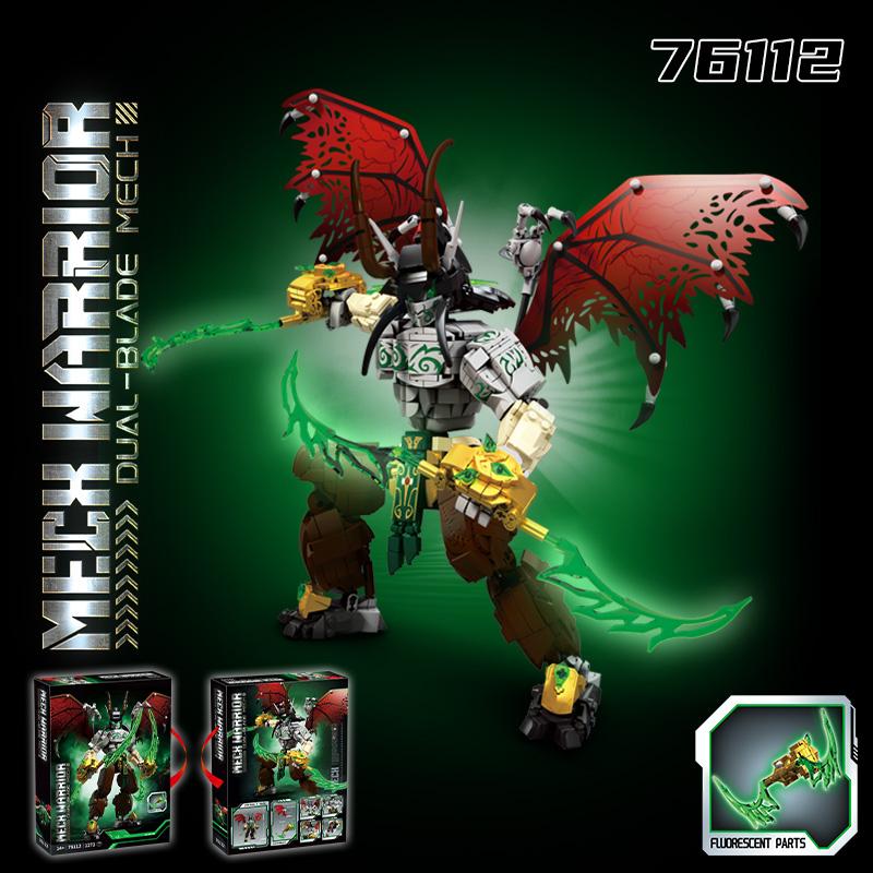 1272+Pcs Mech Warrior Mech Building Blocks Set Dragon Wings Action Figure Model Educational Diy Toys For Kids Boys Birthday Gift