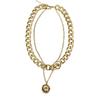 Retro Portrait Exaggerated Double-layer Personality Short Collarbone Thick Chain Necklace