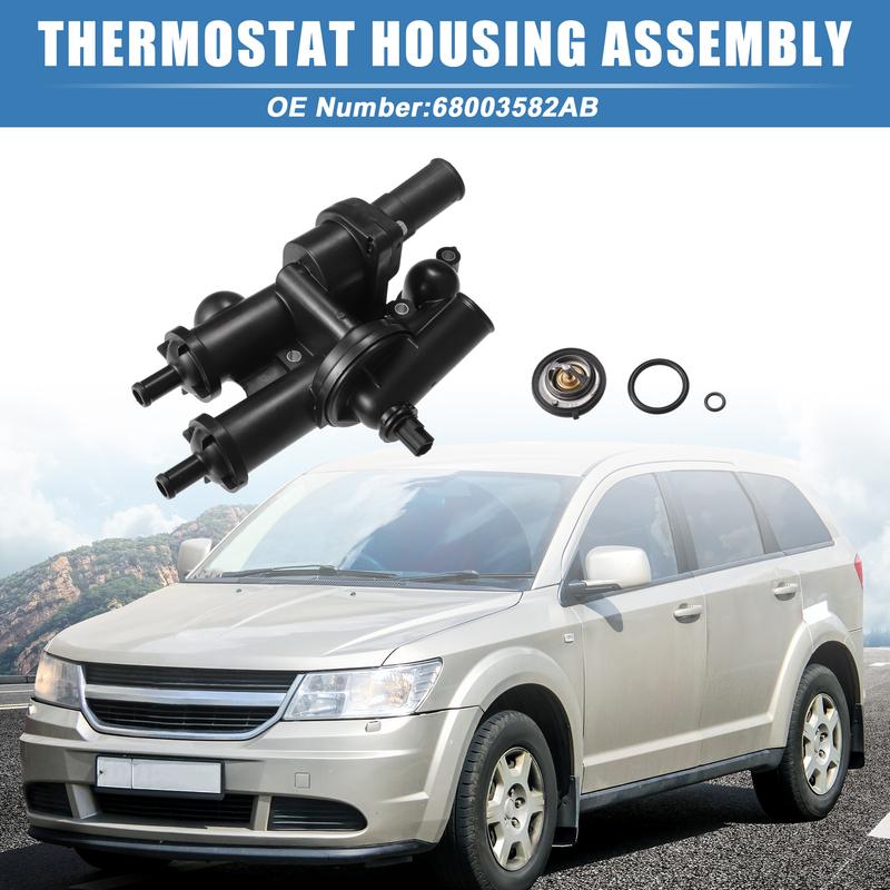 X Autohaux 1 Set Engine Thermostat Housing Fit for Dodge Journey 2009- No.68003582AB