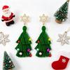 Festive Cartoon Christmas Tree Earrings with Colorful Bells