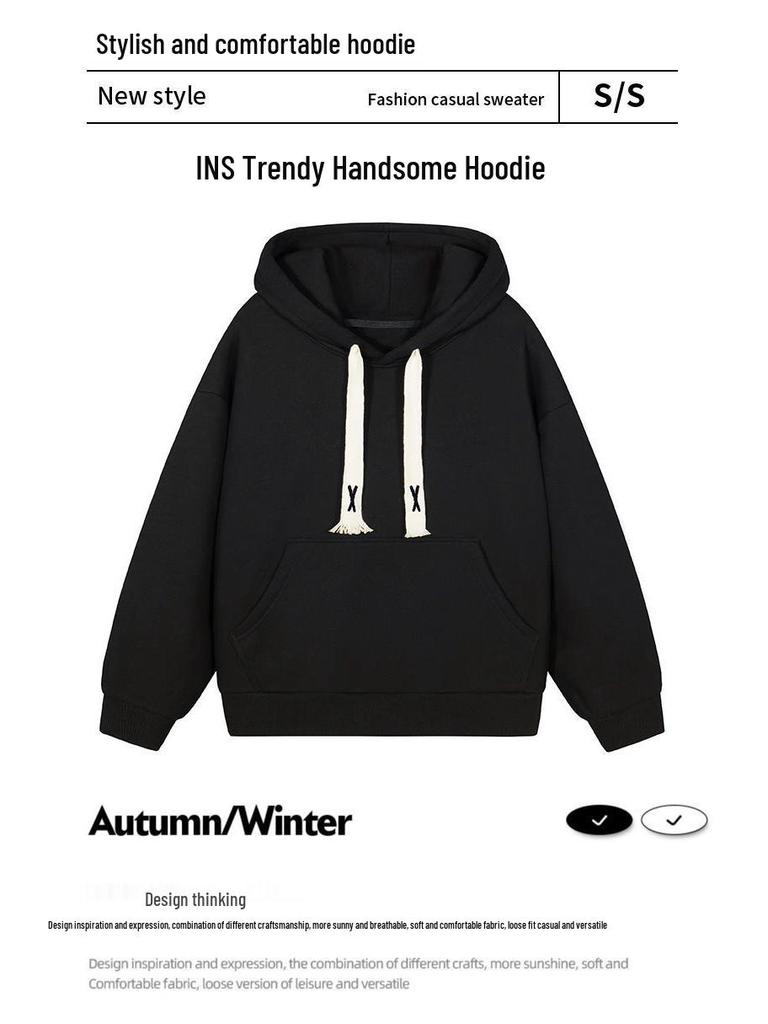 2025 Autumn/Winter Unisex Loose Casual Henley Hoodie Jacket