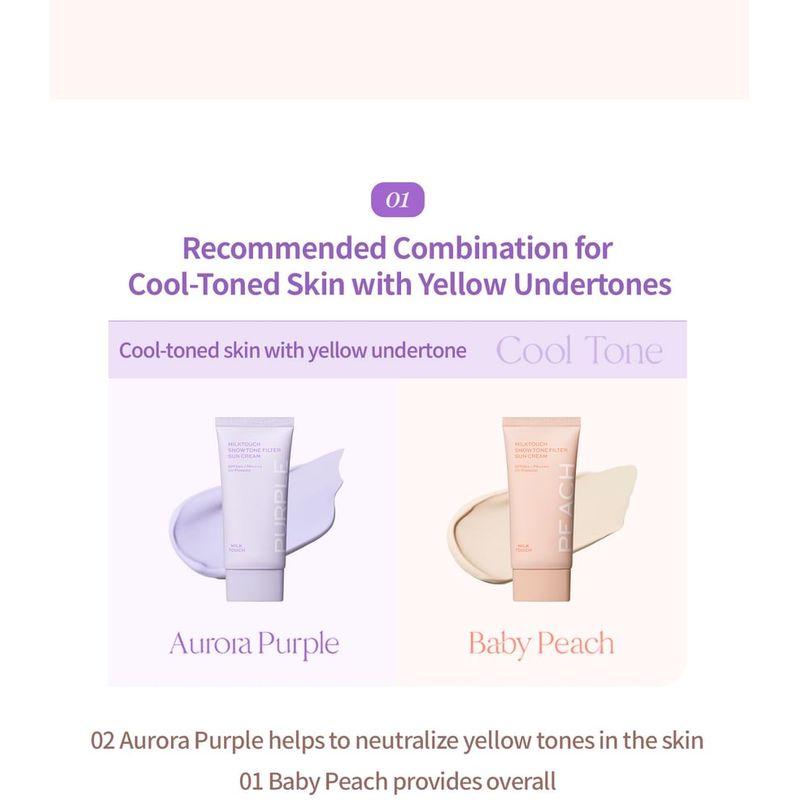 Milk Touch - Snow Tone Filter Sun Cream - 3 Colors