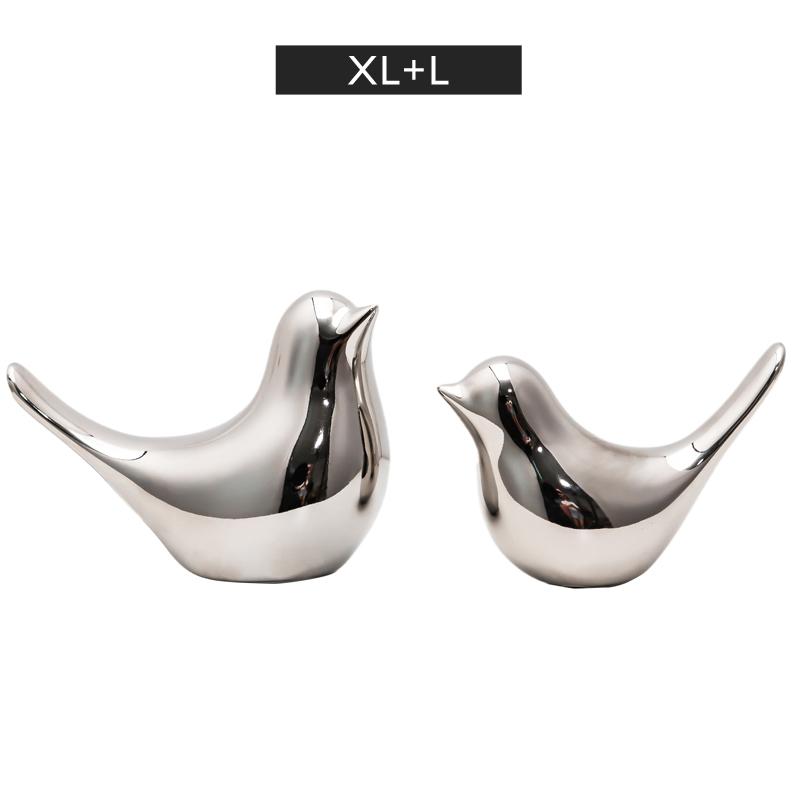 

Современные простые роскошные серебряные керамические фигурки птиц, аксессуары для украшения дома, золотые фигурки птиц, декоративные свадебные украшения