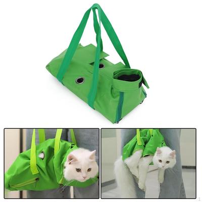 Cat Grooming Restraint Bag, Adjustable 600 Cloth Breathable Carrying Bag for Nail Clipping Cleaning