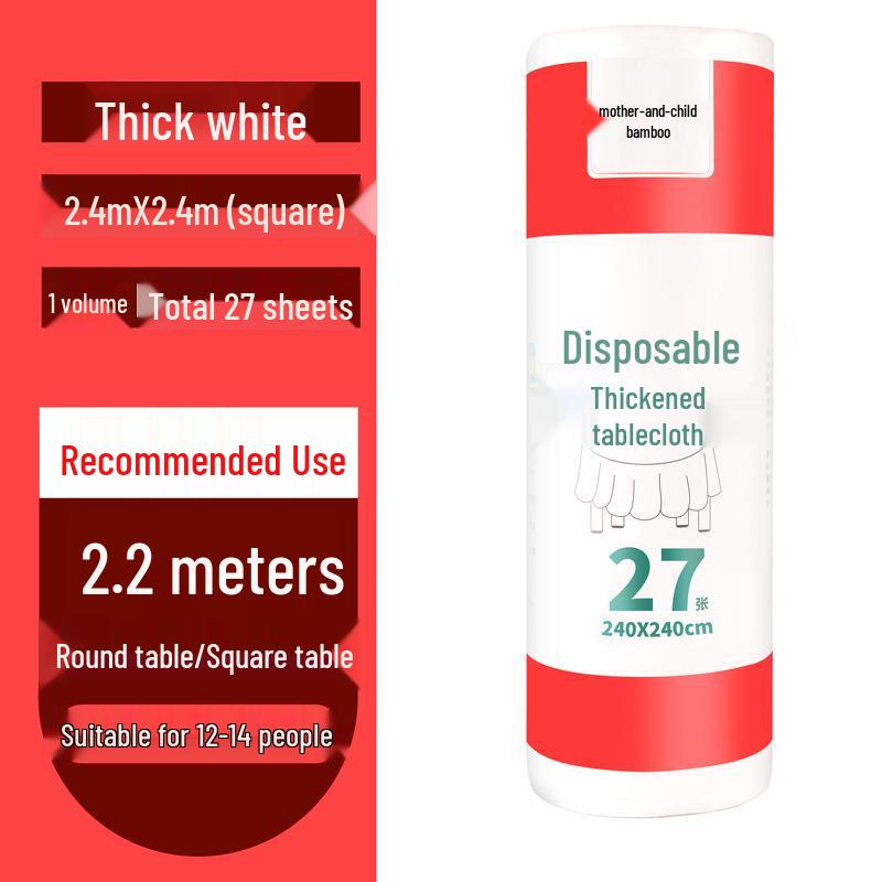 Thickened Waterproof Disposable Plastic Tablecloth for Round & Rectangular Tables