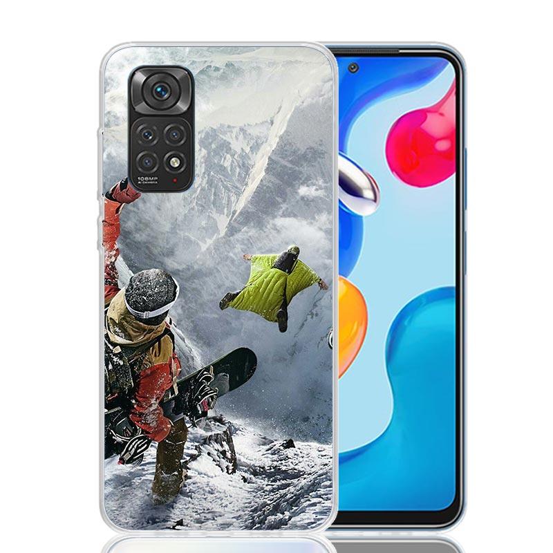 Adventure Snowboarding Extreme Phone Case For Xiaomi Redmi Note 15 14 13 12S 12 Pro Plus 11S 11E 11 11T 10S 10 Art Soft Pattern