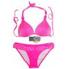 Koreanischer Stil Rosenrot Raffung Bikini - Schick, Sexy und Verdickt Badeanzug 182012