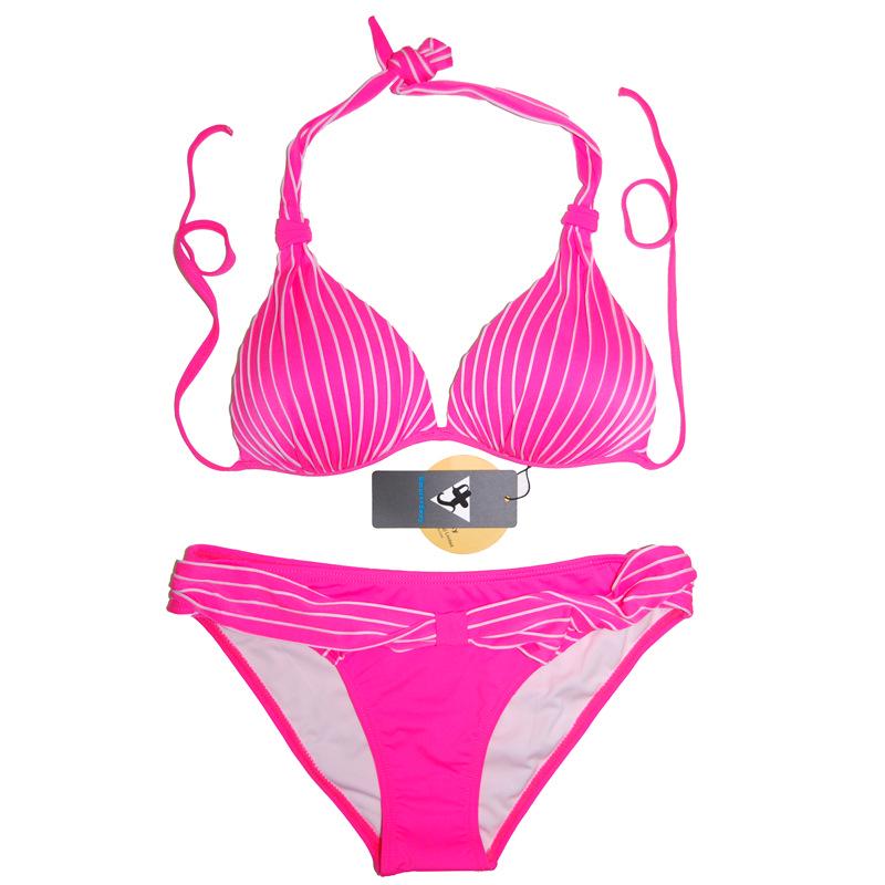 Koreanischer Stil Rosenrot Raffung Bikini - Schick, Sexy und Verdickt Badeanzug 182012