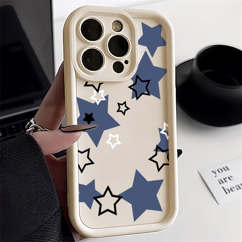 Cute Star Phone Case For IPhone 13 Case IPhone 11 15 17 12 14 16 Pro Max 15 Plus 17 Air Shockproof Silicone Cover Soft Funda