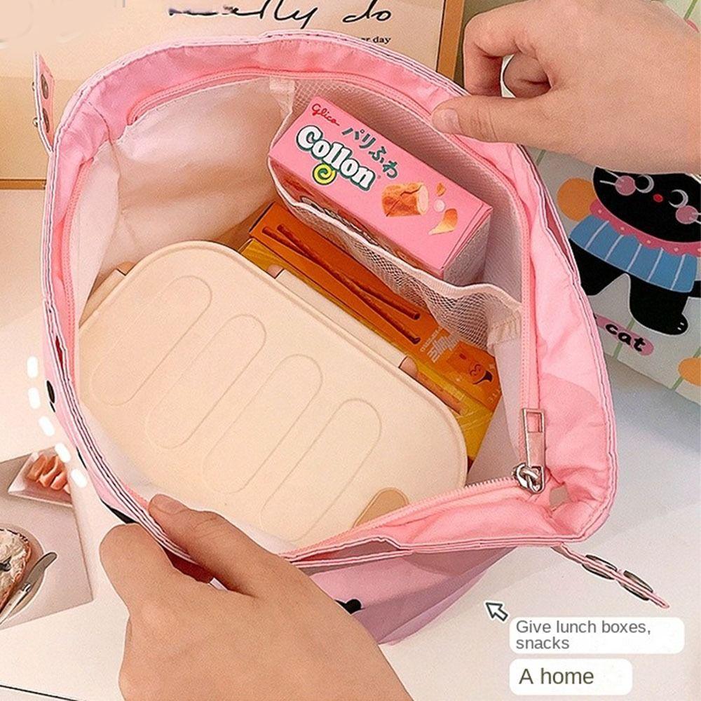 Lehká Roztomilá Termo Taška na Oběd Velká Kapacita Kosmetická Taška Přenosný Sáček na Skladování Jídla Kempování