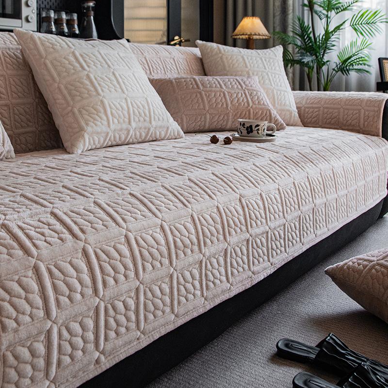 Simple and Thickened Sofa Cover Fabric Anti Slip One-piece Cushion for Autumn and Winter Soft and Delicate Machine Washable
