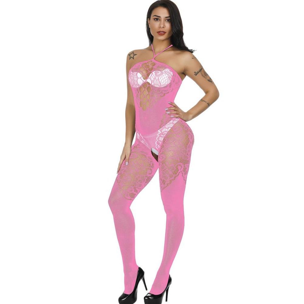 Fishnet Transparent Teddy Bodysuits Erotic Crotchless Lingerie Women Mesh Hollow Bodystocking Sexy Off Shoulder Teddies Bodysuit