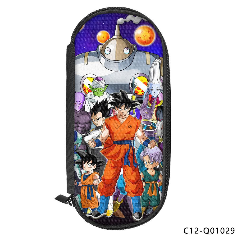 Dragon Ball Printed Polyester Pencil Case Student Stationery Box Portable Pencil Case Multifunctional Storage Bag
