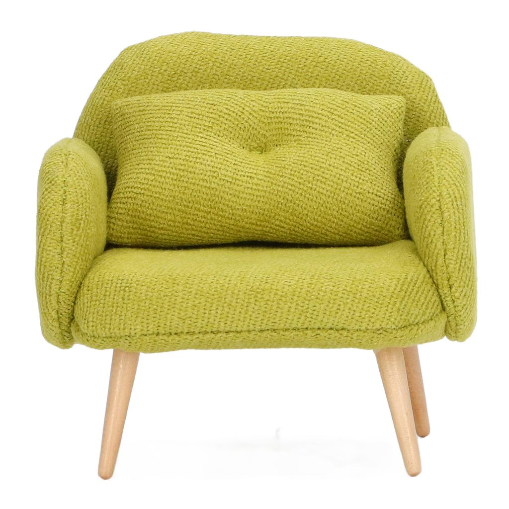 Puppenhaus Sofa 1:12 Maßstab Einfaches Design Moderner Stil Puppenhaus Miniaturmöbel Grün