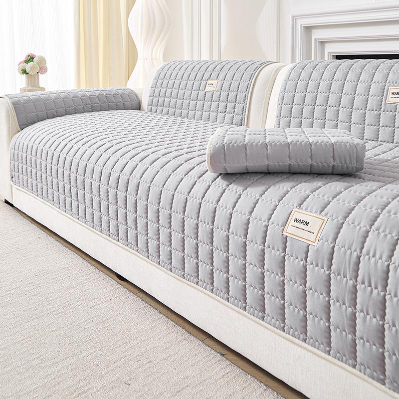 

Washed Cotton Sofa Cushion 2025 New Model Bottom Anti Slip Pad Soft and Comfortable Straight Row Armrest Backrest Cover Cloth 70x70cm серый