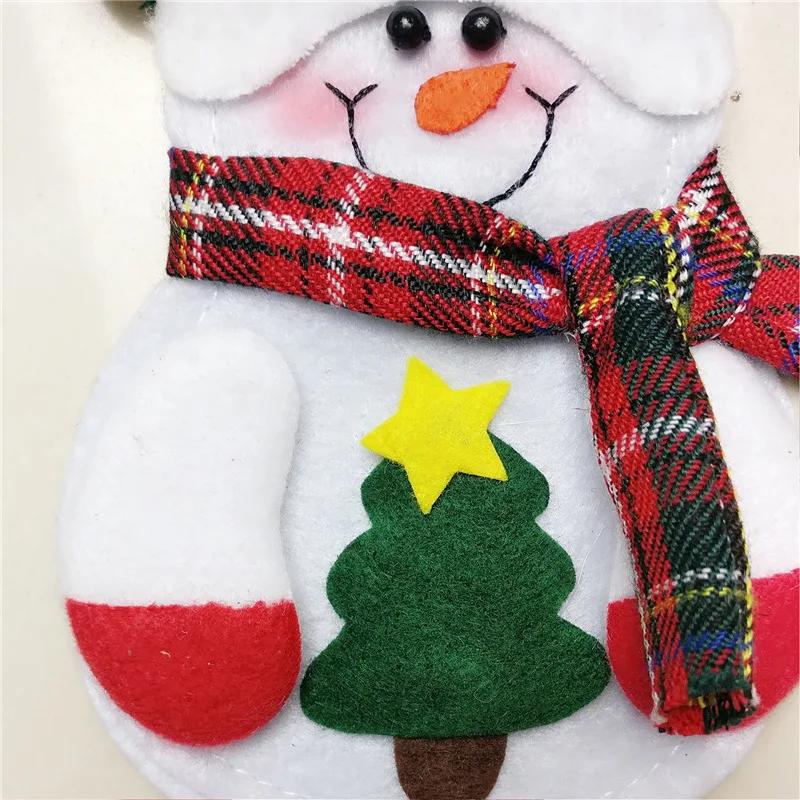 Christmas Decoration Supplies Restaurant Hotel Decoration Non-woven Old Man Snowman Christmas Knife and Fork Bag Tableware Set