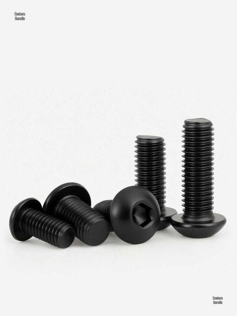 Black Zinc 304 Stainless Steel Round Head Hex Screws: M2.5, M3, M4, M5, M10