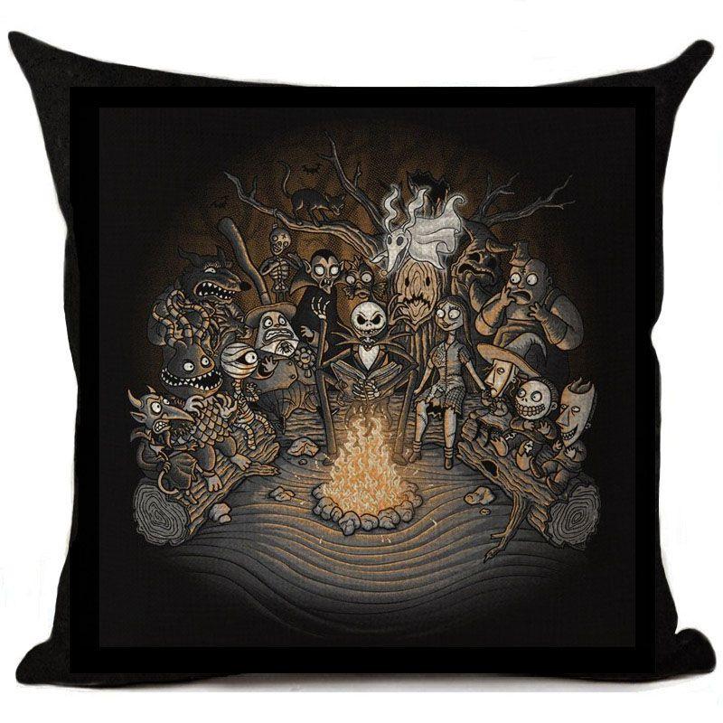Nightmare Before Christmas Baumwolle Leinen Wurfkissenbezug Sofakissenbezug Heimdeko