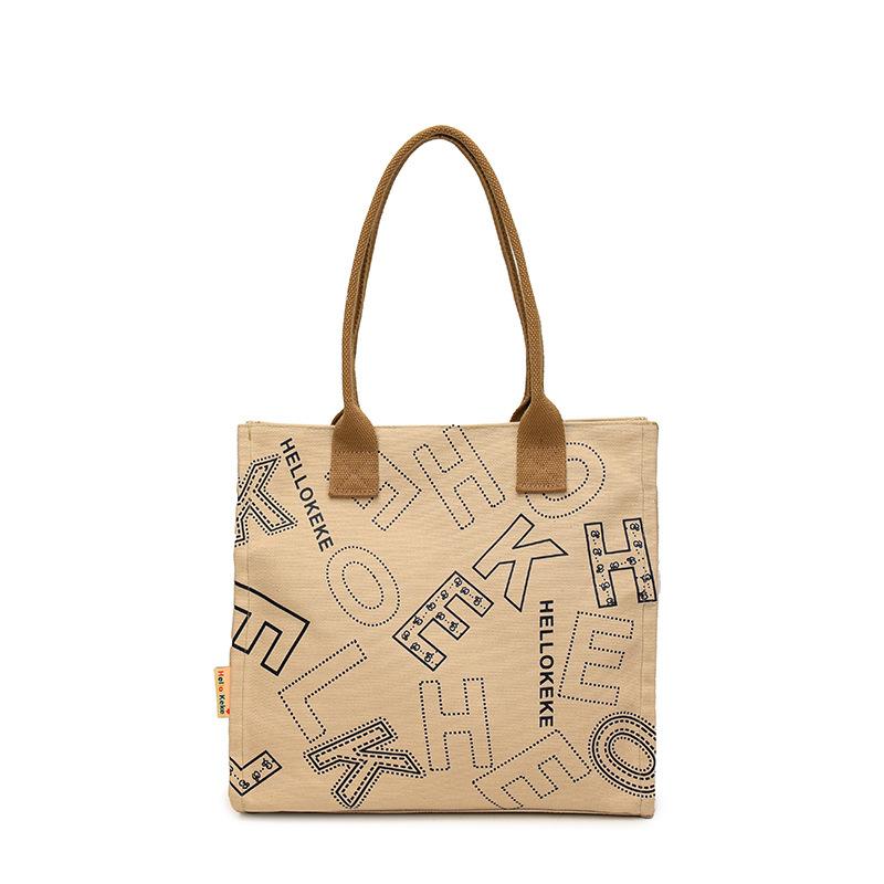 Canvas bag female student class shoulder commuting large capacity bag satchel work tote bag new