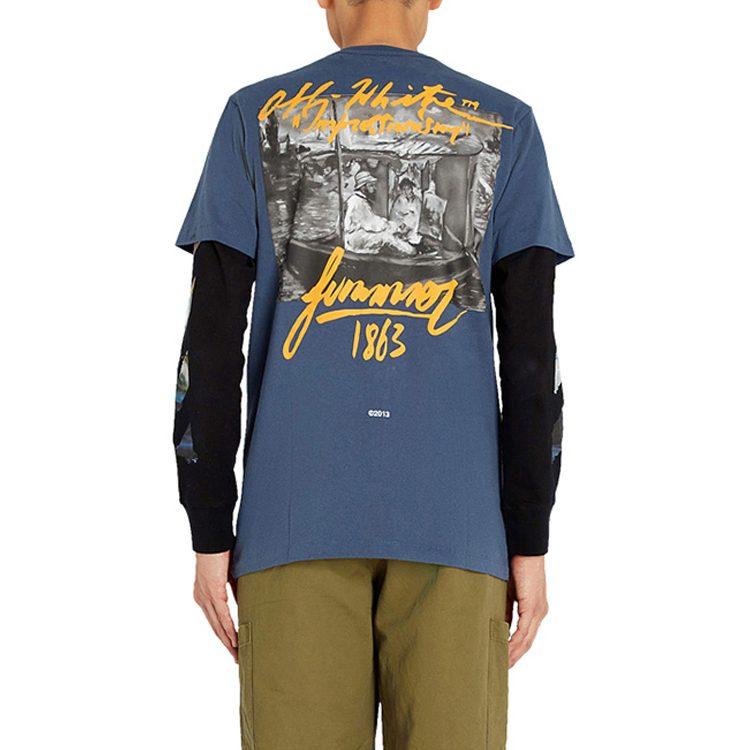 OFF WHITE SS19 T Shirts Men's Crew Neck Moderate Straight Fit OMAA027R191850093088