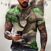 Handsome Motorcycle Cat 3D Print Summer Men's Round Neck T-shirt Casual Short Sleeve Oversized Pullover Fashion Trend Men Clothing