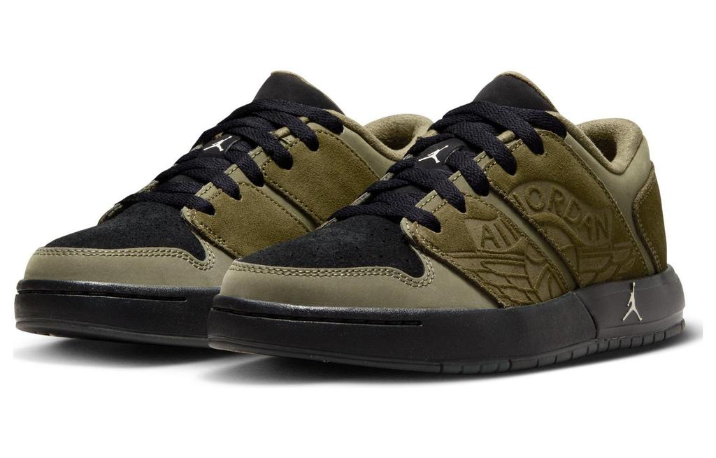Jordan Nu Retro 1 Low Medium Olive Light Bone Anthracite Black (GS)