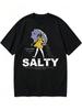 Salty Umbrella Girl Vintage Graphic T-Shirt - Funny & Sarcastic Design