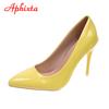 Fashion Aphixta 2025 Green Super High 3.94inch Stiletto Heels Women's Pumps Thin Heels Pointed Toe Colorful Patent Leather Office Shoes