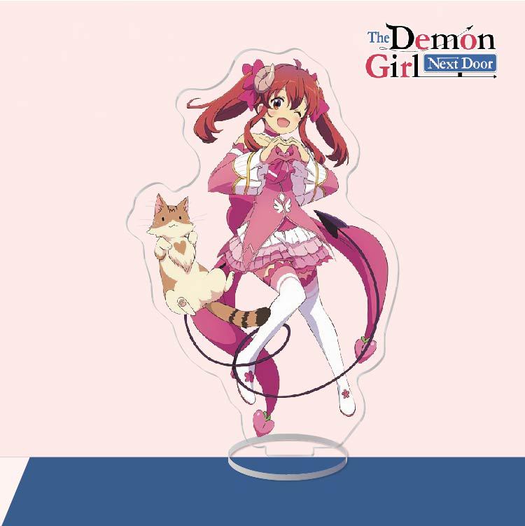 Anime Acrylic Stand Action Figure Toy The Demon Girl Next Door PVC Acrylic Stand Machikado Mazoku Desktop Stand Model Toy Gift