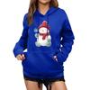 Women's Winter Christmas Printed Pullover Hooded Sweatshirt Fleece Long Sleeve Sweatshirt