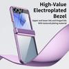 Electroplated Transparent Phone Case for Samsung Galaxy Z Flip 7 Fe 6 5 4 with Hinge Protection and Tempered Film Cover