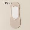 5 Pairs Socks Women's Boat Socks Summer Thin Invisible Shallow Mouth Non-slip Heel Shoes Socks