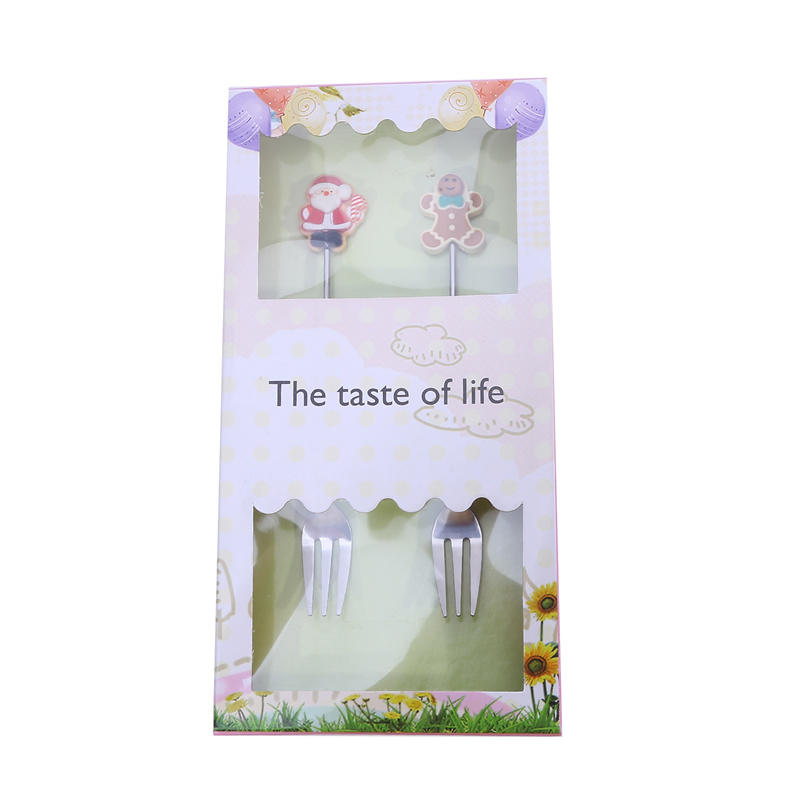 

Рождественские кофейные ложки-мешалки из нержавеющей стали, набор ложек и вилок, милые кухонные чайные десертные ложки, рождественский подарок 2PCS серебряный