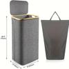 Foldable Japanese Style Laundry Basket with Inner Bag - Super Large Fabric Hamper for Bedroom and Bathroom.