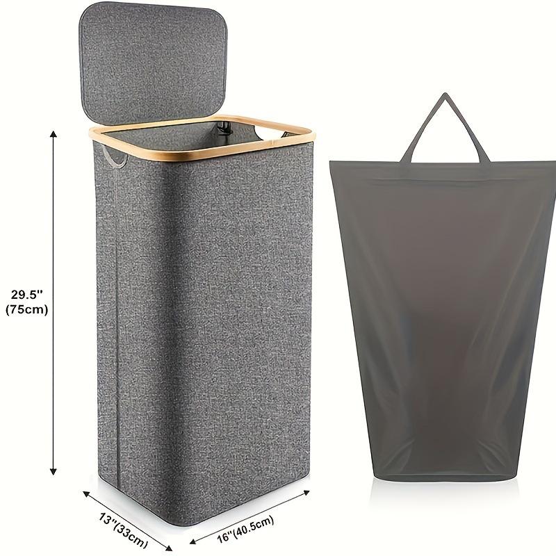 Foldable Japanese Style Laundry Basket with Inner Bag - Super Large Fabric Hamper for Bedroom and Bathroom.